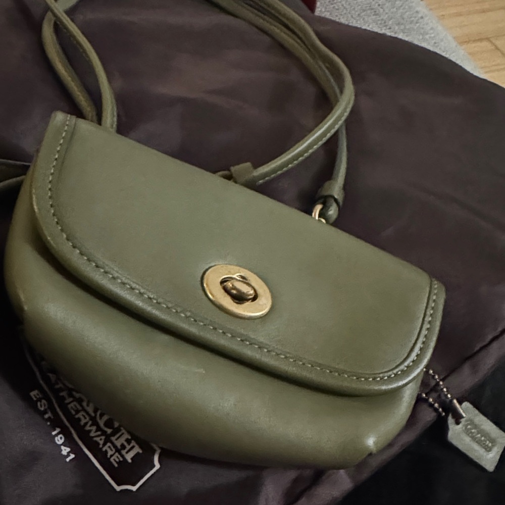 Olive Green Leather Crossbody Bag